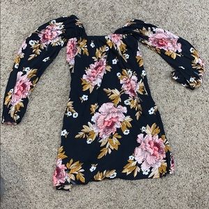 Black and floral off the shoulder billabong dress